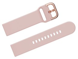 Pasek gumowy do smartwatch U01 - różowy/rosegold - 18mm
