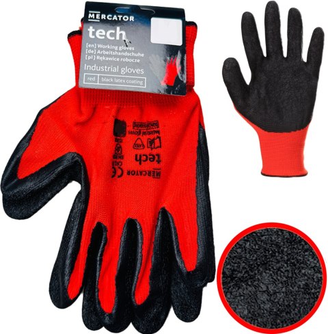 Rękawice Robocze MERCATOR Tech Red+Black Latex - 1 Para (10 - XL) Rękawice Robocze MERCATOR Tech Red+Black Latex - 1 Para (10 - XL)