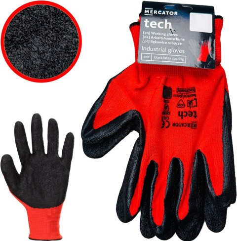 Rękawice Robocze MERCATOR Tech Red+Black Latex - 1 Para (8 - M) Rękawice Robocze MERCATOR Tech Red+Black Latex - 1 Para (8 - M)