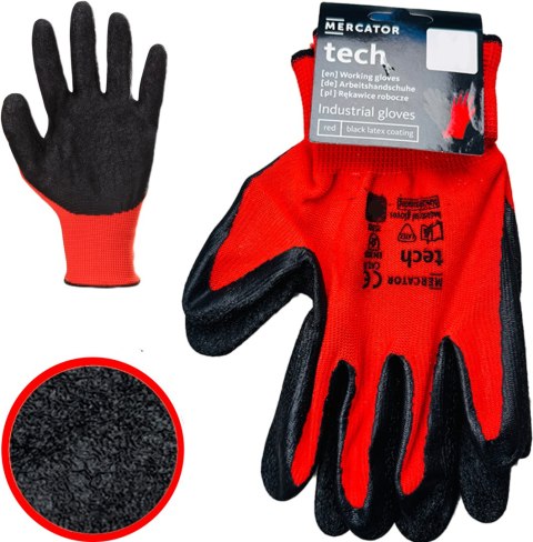 Rękawice Robocze MERCATOR Tech Red+Black Latex - 1 Para (9 - L) Rękawice Robocze MERCATOR Tech Red+Black Latex - 1 Para (9 - L)