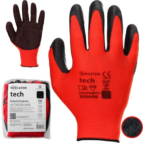 Rękawice Robocze MERCATOR Tech Red+Black Latex - 12 Par (8 - M) Rękawice Robocze MERCATOR Tech Red+Black Latex - 12 Par (8 - M)