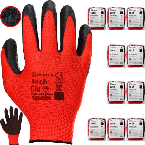 Rękawice Robocze MERCATOR Tech Red+Black Latex - 120 Par (10 - XL) Rękawice Robocze MERCATOR Tech Red+Black Latex - 120 Par (10 - XL)