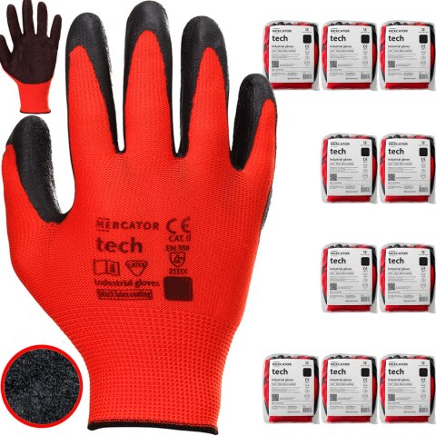 Rękawice Robocze MERCATOR Tech Red+Black Latex - 120 Par (10 - XL) Rękawice Robocze MERCATOR Tech Red+Black Latex - 120 Par (10 - XL)