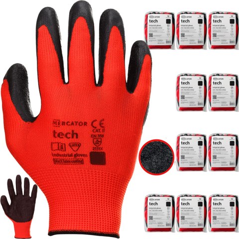 Rękawice Robocze MERCATOR Tech Red+Black Latex - 120 Par (9 - L) Rękawice Robocze MERCATOR Tech Red+Black Latex - 120 Par (9 - L)