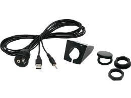 0301# Samochodowe złacze montażwe usb+ aux -gniazdo z podstawką 2m