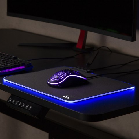 Gamingowa podkładka pod mysz z podświetleniem LED RGB NanoRS, 300x250x4mm, RS704 Gamingowa podkładka pod mysz z podświetleniem LED RGB NanoRS, 300x250x4mm, RS704