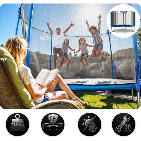 TRAMPOLINA OGRODOWA 10FT/312ĆM Z SIATKĄ ZEWNĘ TRZNĄ I DRABINKĄ TRAMPOLINA OGRODOWA 10FT/312ĆM Z SIATKĄ ZEWNĘ TRZNĄ I DRABINKĄ