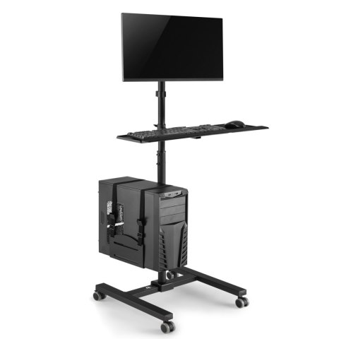 Wózek stand profesjonalny Maclean, mobilne stanowisko komputerowe na kółkach, max 17"-32", max 20kg, MC-793 Wózek stand profesjonalny Maclean, mobilne stanowisko komputerowe na kółkach, max 17"-32", max 20kg, MC-793