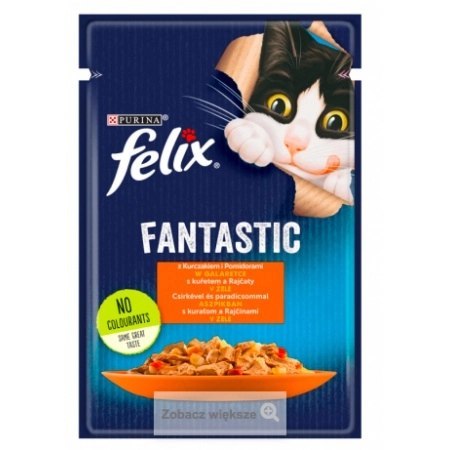 Felix Fantastic Kurczak Z Pomidorami W Galaretce 85g Felix Fantastic Kurczak Z Pomidorami W Galaretce 85g