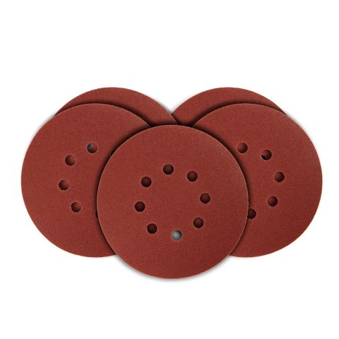 Krążki ścierne 150 mm, K150, 5 szt., z 8 otworami, 65mm Krążki ścierne 150 mm, K150, 5 szt., z 8 otworami, 65mm