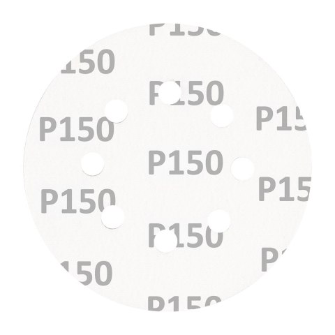 Krążki ścierne na rzep 125 mm, P150, 5 szt., z 8 otworami Krążki ścierne na rzep 125 mm, P150, 5 szt., z 8 otworami