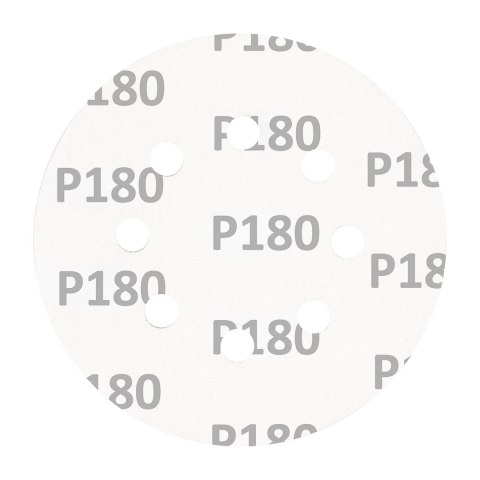 Krążki ścierne na rzep 125 mm, P180, 5 szt., z 8 otworami Krążki ścierne na rzep 125 mm, P180, 5 szt., z 8 otworami