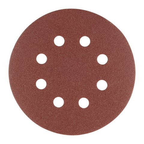Krążki ścierne na rzep 125 mm, P24, 5 szt., z 8 otworami Krążki ścierne na rzep 125 mm, P24, 5 szt., z 8 otworami
