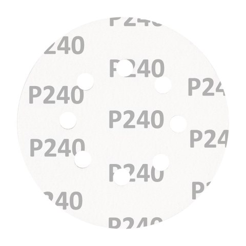Krążki ścierne na rzep 125 mm, P240, 5 szt., z 8 otworami Krążki ścierne na rzep 125 mm, P240, 5 szt., z 8 otworami