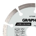 Tarcza diamentowa do cięcia segmentowa, 115 x 22.2 mm, na sucho i mokro