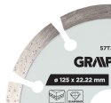 Tarcza diamentowa do cięcia segmentowa, 125 x 22.2 mm, na sucho i mokro