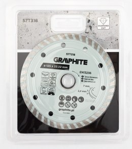 Tarcza diamentowa do cięcia turbo, 125 x 22.22 mm, na sucho i mokro