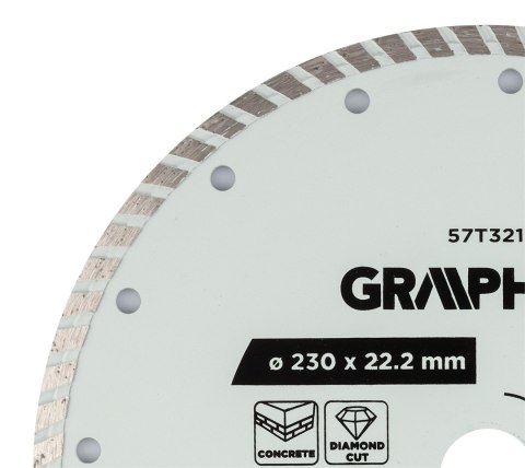 Tarcza diamentowa do cięcia turbo, 230 x 22.22 mm, na sucho i mokro Tarcza diamentowa do cięcia turbo, 230 x 22.22 mm, na sucho i mokro