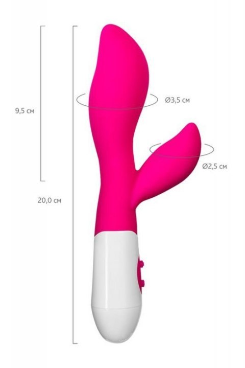 A-TOYS, Vibrator Lilu with Clitoral Stimulator, Silicone, Pink, 20 cm, 10 speeds, 2xAAA A-TOYS, Vibrator Lilu with Clitoral Stimulator, Silicone, Pink, 20 cm, 10 speeds, 2xAAA