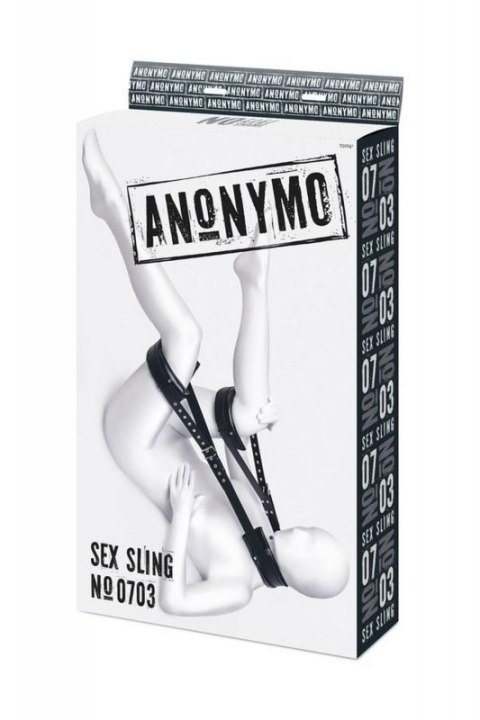 Anonymo fixing sling, PU leather, black, 145 cm Anonymo fixing sling, PU leather, black, 145 cm