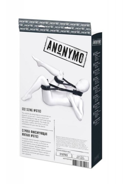Anonymo fixing sling, PU leather, black, 145 cm Anonymo fixing sling, PU leather, black, 145 cm
