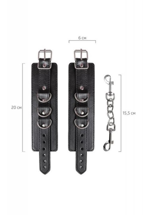Anonymo handcuffs, PU leather, black Anonymo handcuffs, PU leather, black