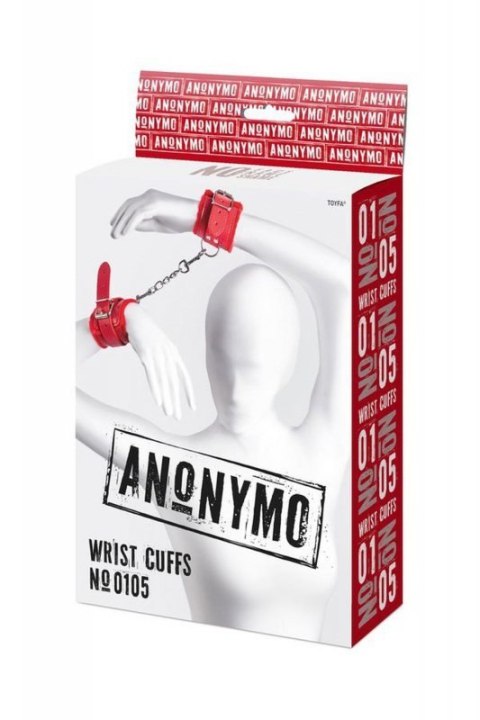 Anonymo handcuffs, PU leather, red, 27 cm Anonymo handcuffs, PU leather, red, 27 cm