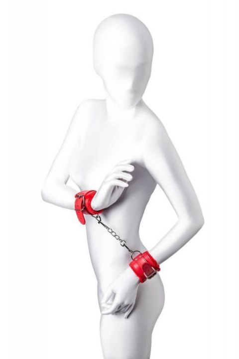 Anonymo handcuffs, PU leather, red, 27 cm Anonymo handcuffs, PU leather, red, 27 cm