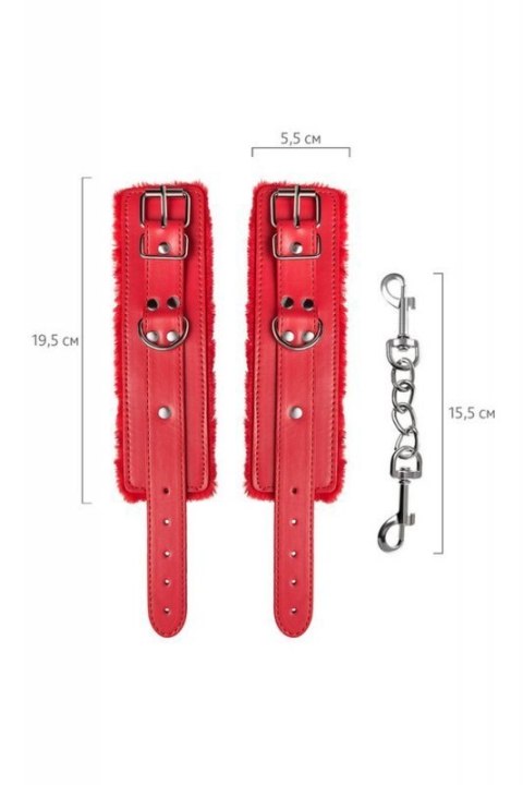 Anonymo handcuffs, PU leather, red, 27 cm Anonymo handcuffs, PU leather, red, 27 cm
