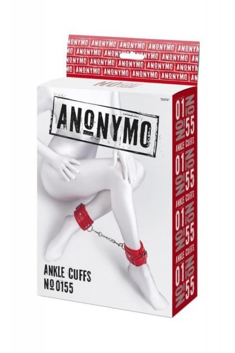 Anonymo handcuffs, PU leather, red, 27 cm Anonymo handcuffs, PU leather, red, 27 cm