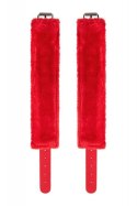 Anonymo handcuffs, PU leather, red, 27 cm