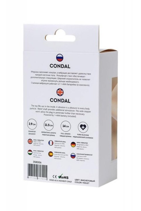 ToDo Condal Violet Anal Vibrator ToDo Condal Violet Anal Vibrator