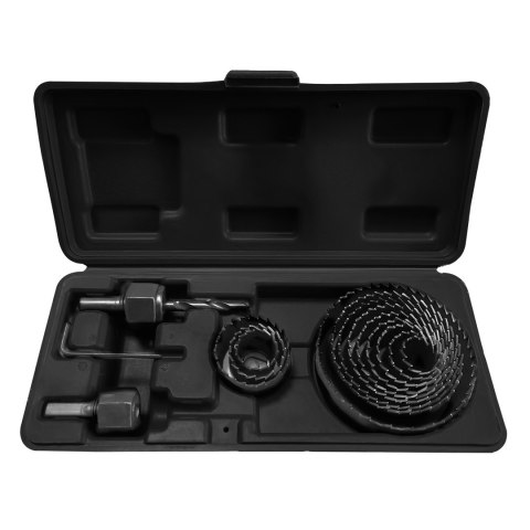 Otwornice z adapterami, 19-76 mm, zestaw 15 szt. Otwornice z adapterami, 19-76 mm, zestaw 15 szt.