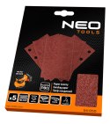 Papiery ścierne na rzep, prostokąt  80 x 130 mm, P80, 5 szt., z 8 otworami do 04-623