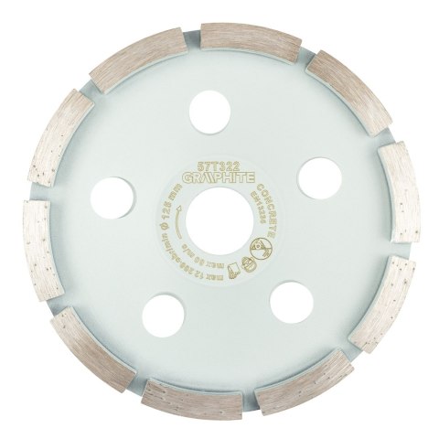 Tarcza diamentowa szlifierska, 1 segment, 125 x 22.2 mm, na sucho Tarcza diamentowa szlifierska, 1 segment, 125 x 22.2 mm, na sucho