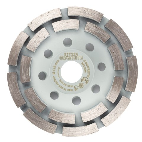 Tarcza diamentowa szlifierska, 2 segmenty, 125 x 22.2 mm, na sucho Tarcza diamentowa szlifierska, 2 segmenty, 125 x 22.2 mm, na sucho