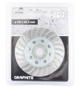 Tarcza diamentowa szlifierska, turbo, 115 x 22.2 mm, na sucho