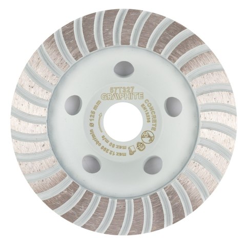 Tarcza diamentowa szlifierska, turbo, 125 x 22.2 mm, na sucho Tarcza diamentowa szlifierska, turbo, 125 x 22.2 mm, na sucho
