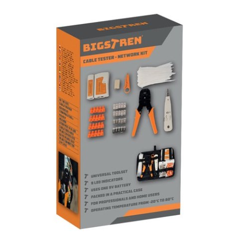Tester kabli - zestaw sieciowy Bigstren 25834 Tester kabli - zestaw sieciowy Bigstren 25834