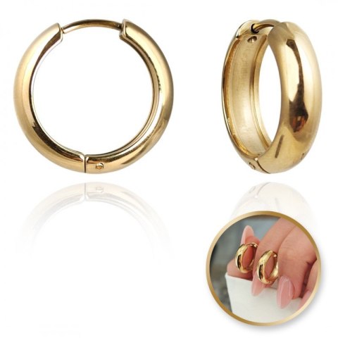 Kolczyki ze stali szlachetnej platerowane 14k złotem 25mm, KOŁA KST3407