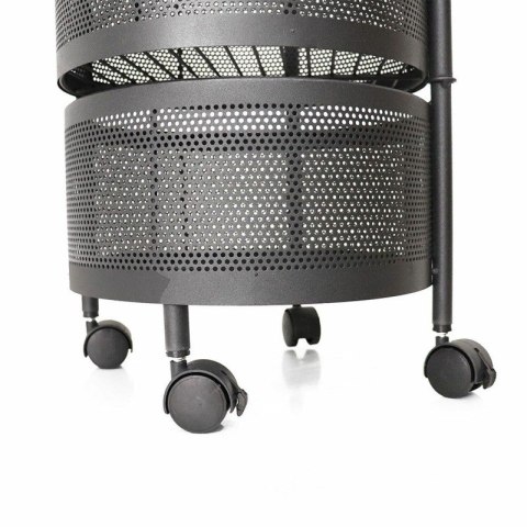 Pięciopoziomowy, obrotowy kosz na kółkach 33 x 90,5 cm, metalowy czarny SZ33