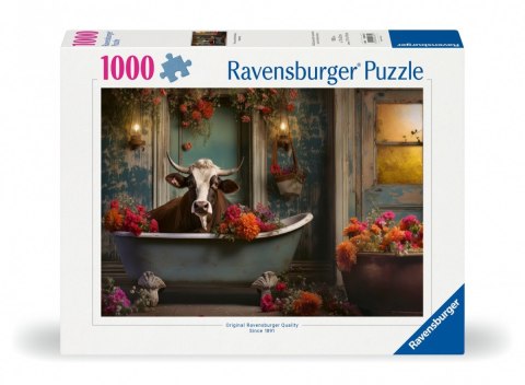 Puzzle 1000 elementów krowa w kąpieli Puzzle 1000 elementów krowa w kąpieli