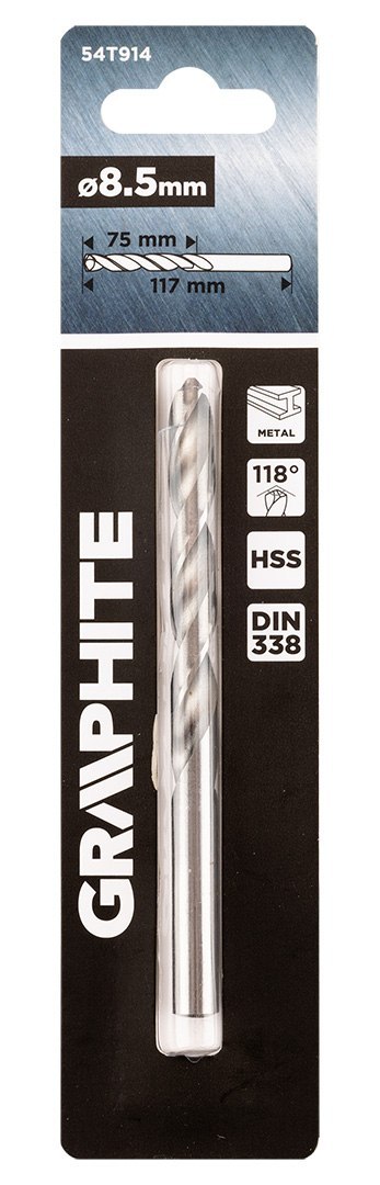 Wiertło do metalu HSS, DIN 338, 8,5 mm Wiertło do metalu HSS, DIN 338, 8,5 mm