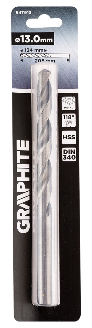 Wiertło do metalu HSS, DIN 340, przedłużane, 13 mm Wiertło do metalu HSS, DIN 340, przedłużane, 13 mm