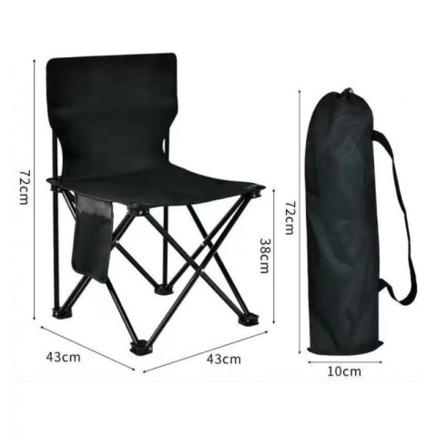 Składane krzesło turystyczne, kempingowe, wędkarskie z kieszonką KRT12CZ
