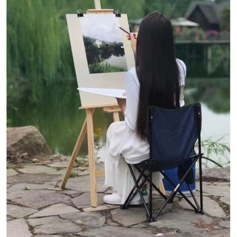 Składane krzesło turystyczne, kempingowe, wędkarskie z kieszonką KRT12CZ