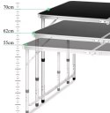 Stół Turystyczny Kempingowy Składany Regulowany Aluminiowy Czarny 120x60cm Stół Turystyczny Kempingowy Składany Regulowany Aluminiowy Czarny 120x60cm