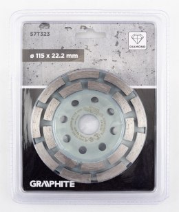 Tarcza diamentowa szlifierska, 2 segmenty, 115 x 22.2 mm, na sucho