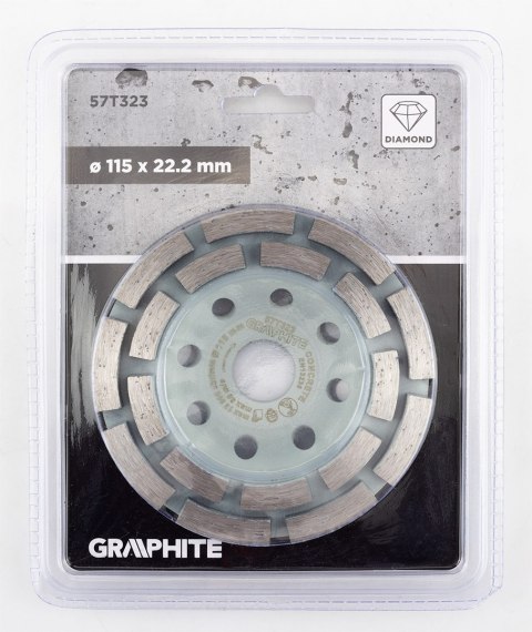 Tarcza diamentowa szlifierska, 2 segmenty, 115 x 22.2 mm, na sucho Tarcza diamentowa szlifierska, 2 segmenty, 115 x 22.2 mm, na sucho