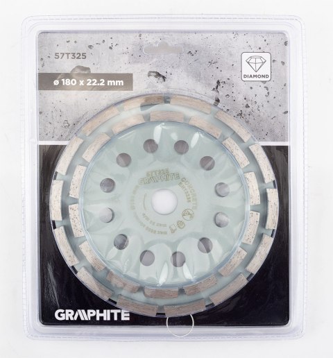 Tarcza diamentowa szlifierska, 2 segmenty, 180 x 22.2 mm, na sucho Tarcza diamentowa szlifierska, 2 segmenty, 180 x 22.2 mm, na sucho